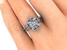 Vintage Inspired Moissanite Bridal Set Recycled Platinum