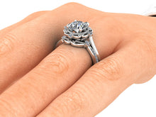 Vintage Inspired Moissanite Bridal Set Recycled Platinum