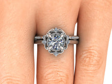 Vintage Inspired Moissanite Bridal Set Recycled Platinum