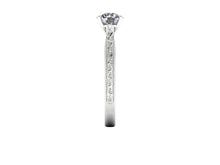 Vintage Inspired Engagement Ring 1 Carat Round Cut NEO Moissanite 14k White Gold