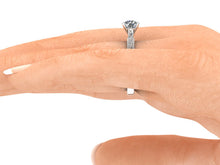 Vintage Inspired Engagement Ring 1 Carat Round Cut NEO Moissanite 14k White Gold