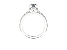 Vintage Inspired Engagement Ring 1 Carat Round Cut NEO Moissanite 14k White Gold