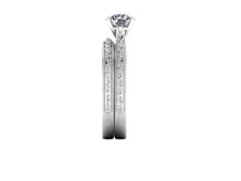 Vintage Inspired Engagement Ring 1 Carat Round Cut NEO Moissanite 14k White Gold