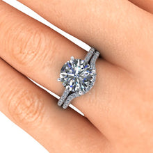 3 Carat Moissanite Engagement Ring with Diamond Accents