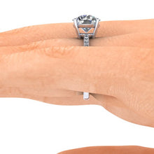 3 Carat Moissanite Engagement Ring with Diamond Accents