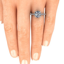 3 Carat Moissanite Engagement Ring with Diamond Accents